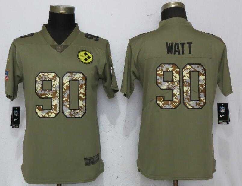 Women Nike Steelers 90 T.J. Watt Olive Camo Salute To Service Limited Jersey,We sell and wholesale Women Nike Steelers 90 T.J. Watt Olive Camo Salute To Service Limited Jersey on line form chian!